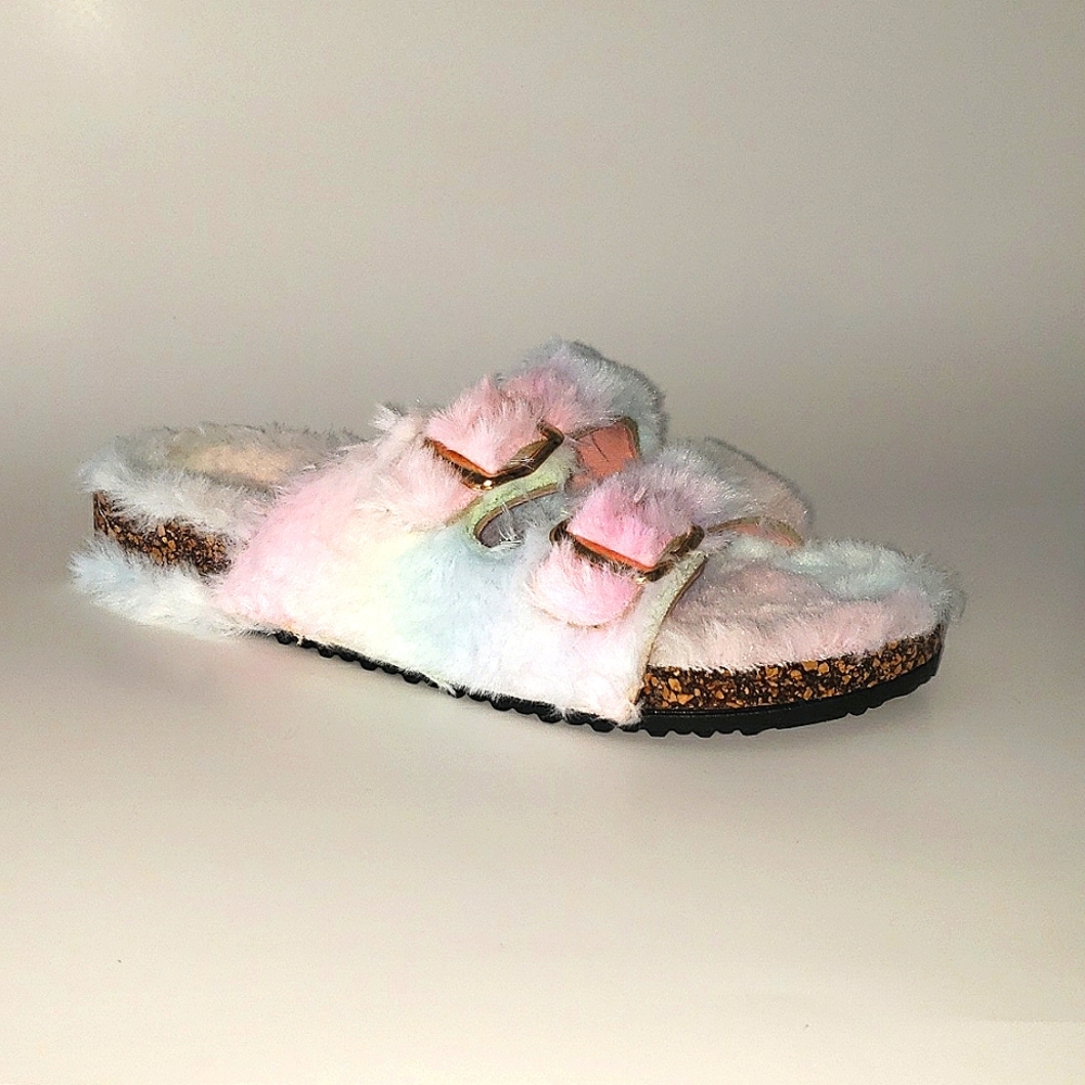 Platform Faux Fur Slipper Sandals - Picture 5 of 6